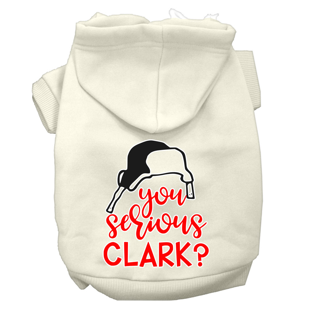 You Serious Clark? Screen Print Dog Hoodie Cream XXL
